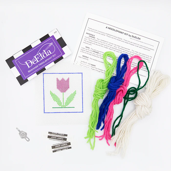 DeElda Beginner Needlepoint Kit-Tulip
