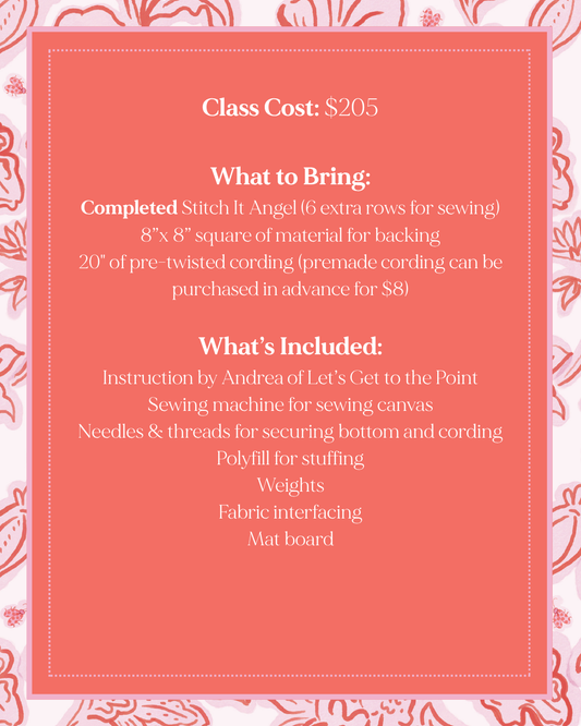 Stitch It Angel Soft Stand-up Finishing Class - July 18th