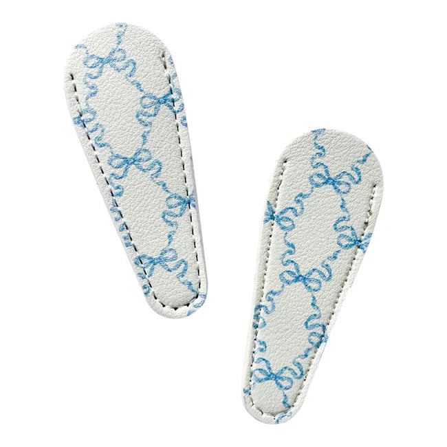 Leather Scissor Case-Blue Hannah Bow