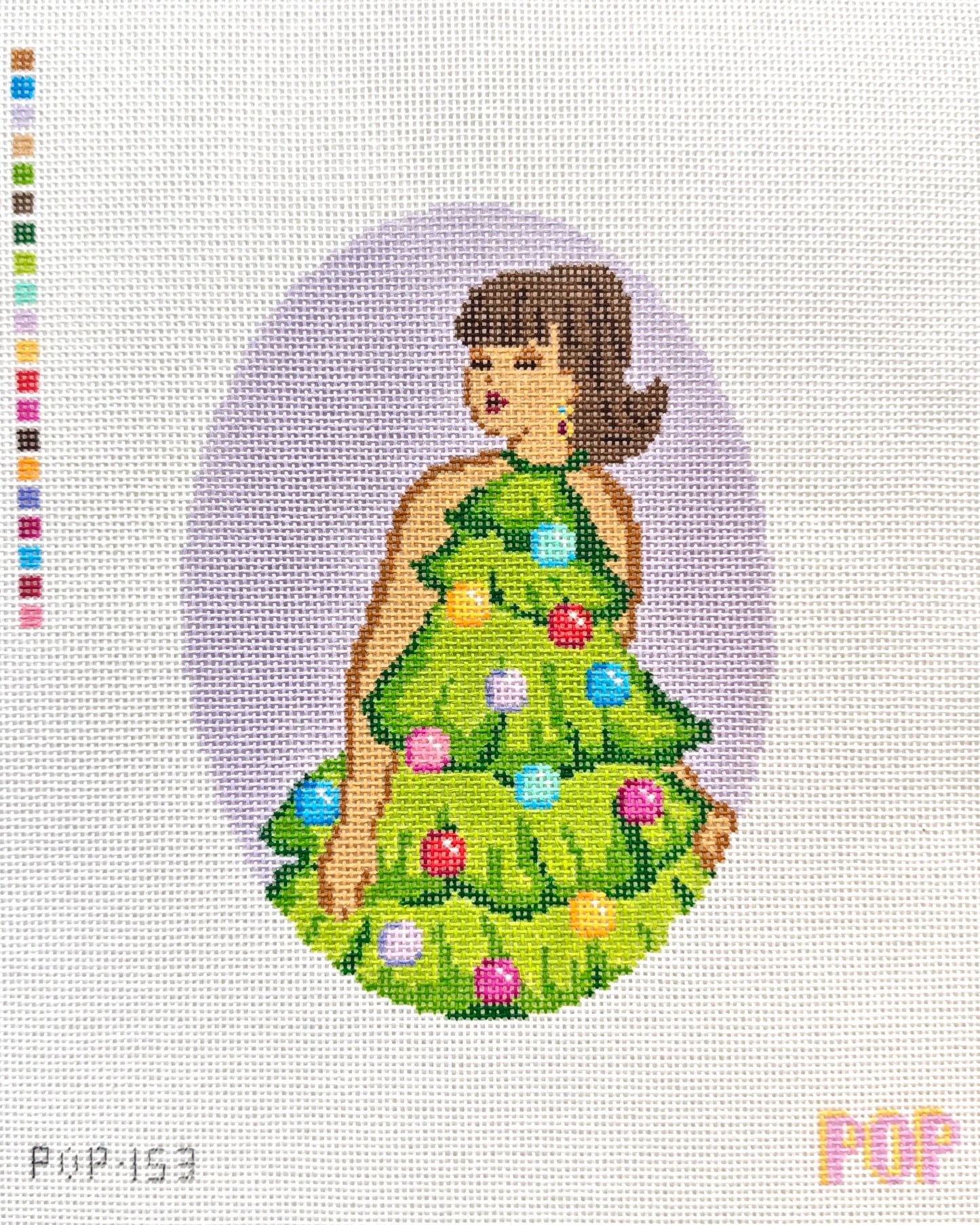 Retro Christmas Tree Dress Oval