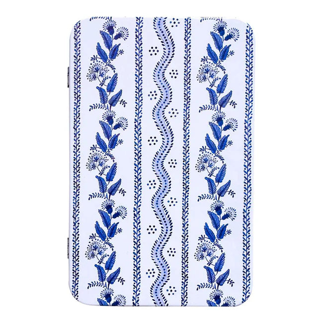Printed Tin Box with Magnet-Blue Emma Stripe