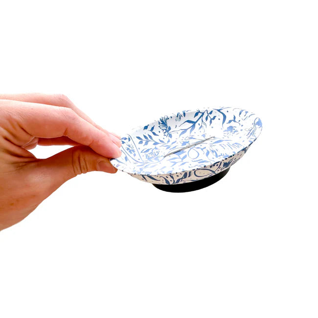 Blue Needlepoint Print Magnetic Ort Bowl