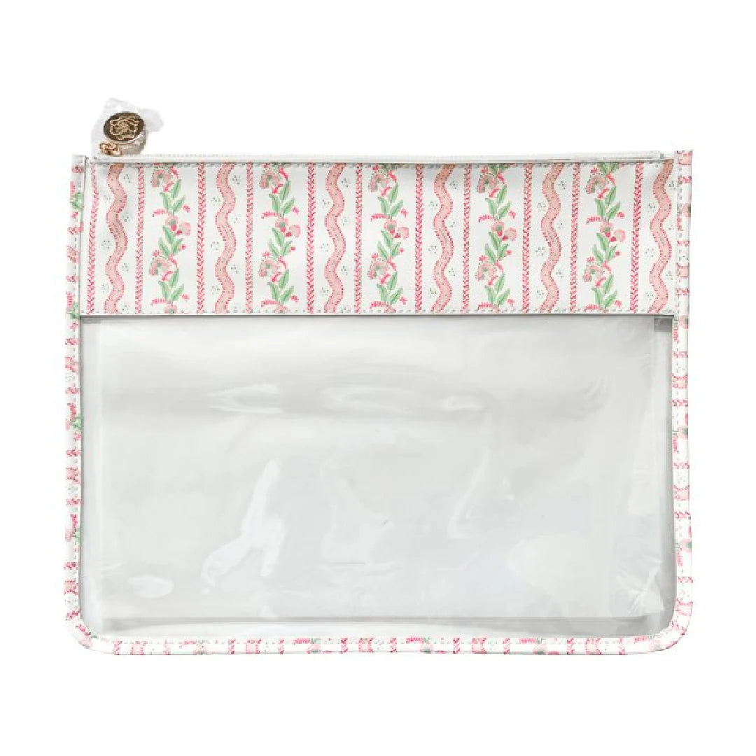 Large Emma Stripe Clear Zip Pouch