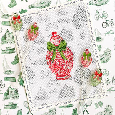 Red Ginger Jar with Green Bow
