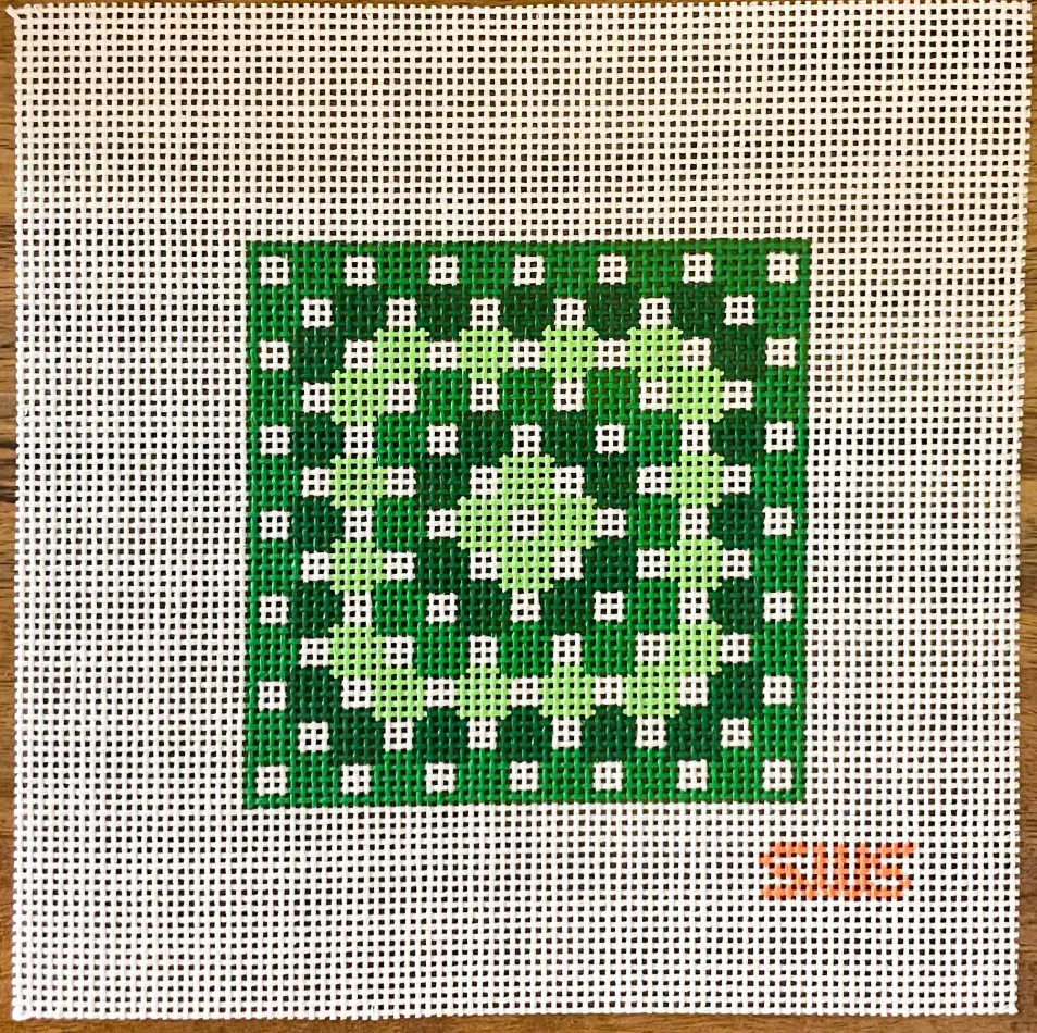 Green Crochet Square Coaster