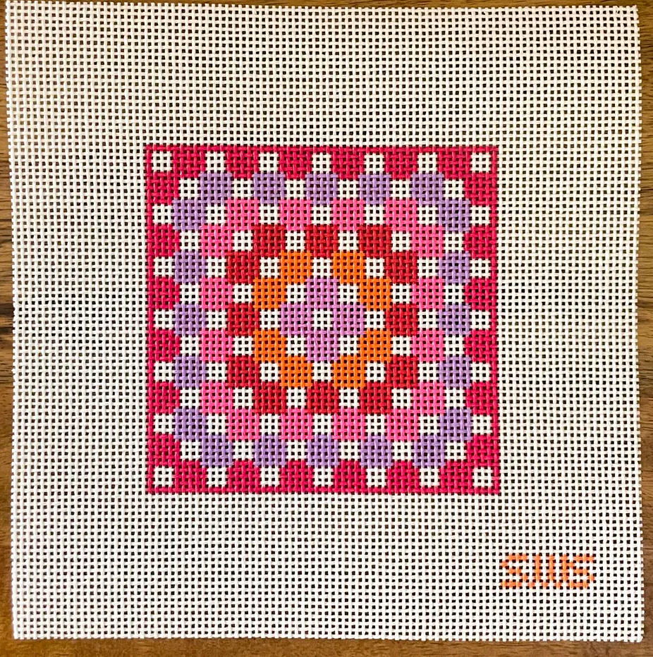Pink/Purple Crochet Square Coaster