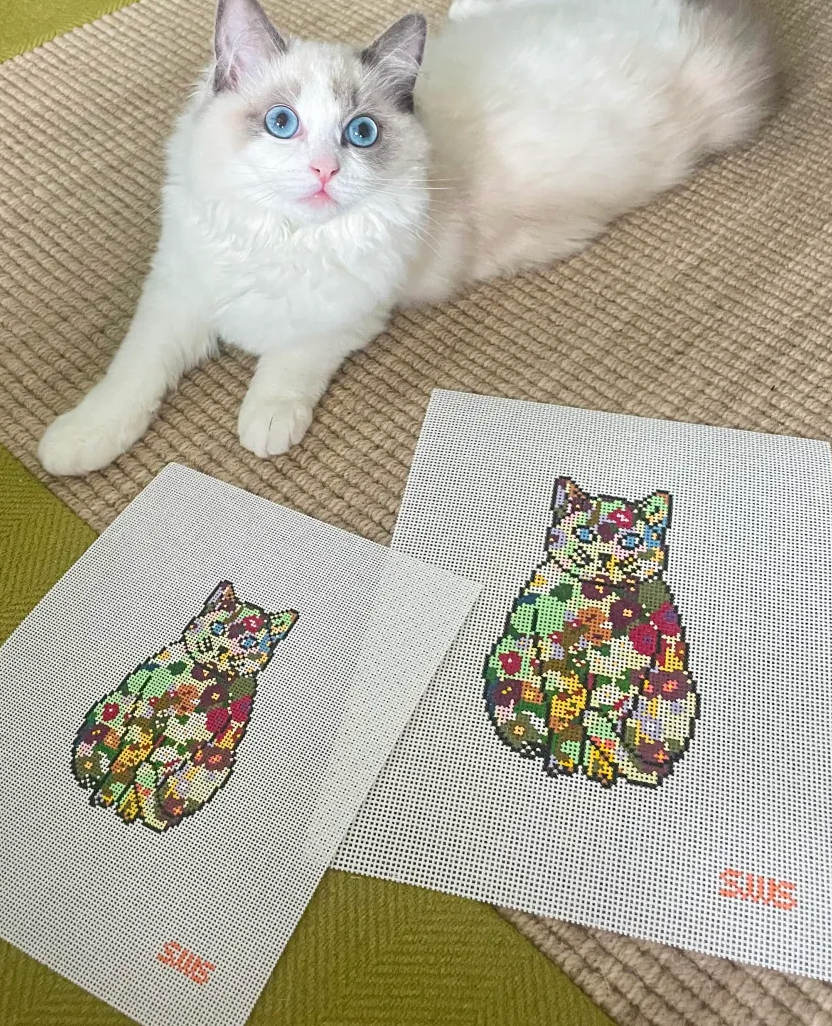 Floral Cat 13 count