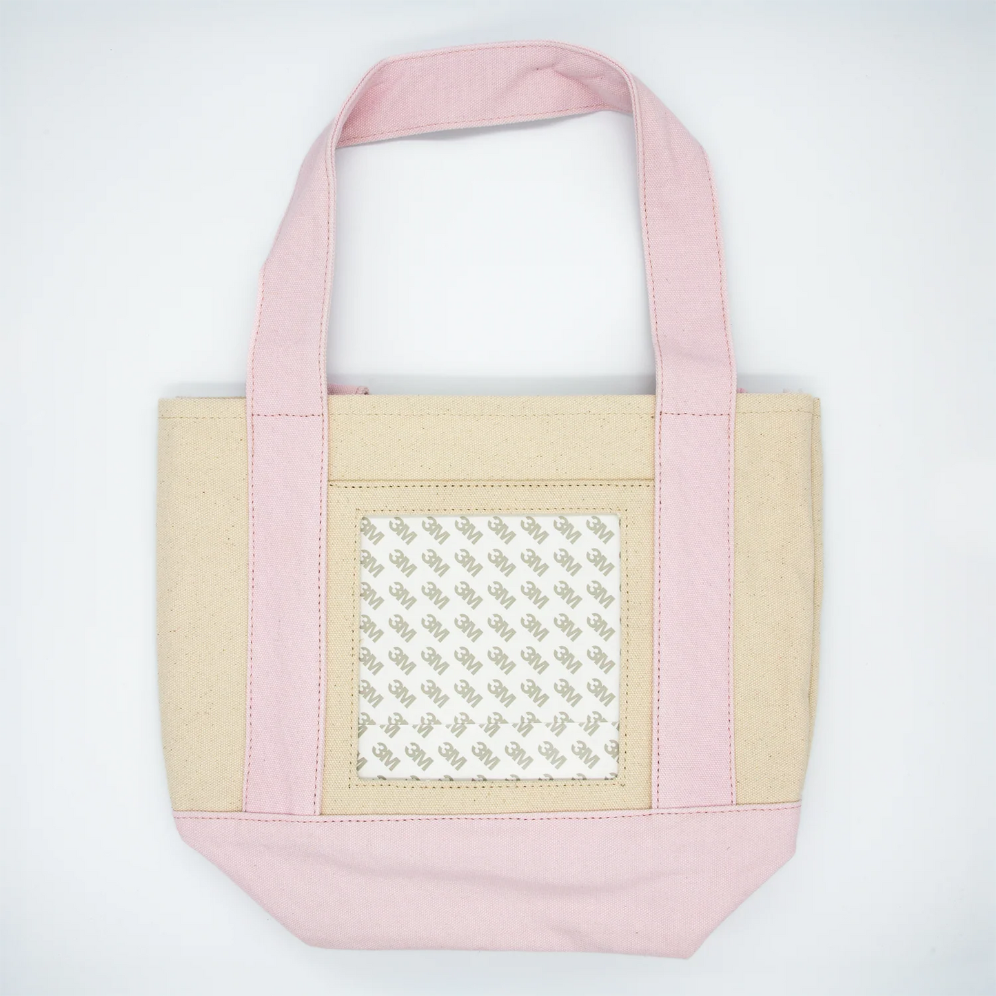 Mini Tote Bag-Natural with Light Pink