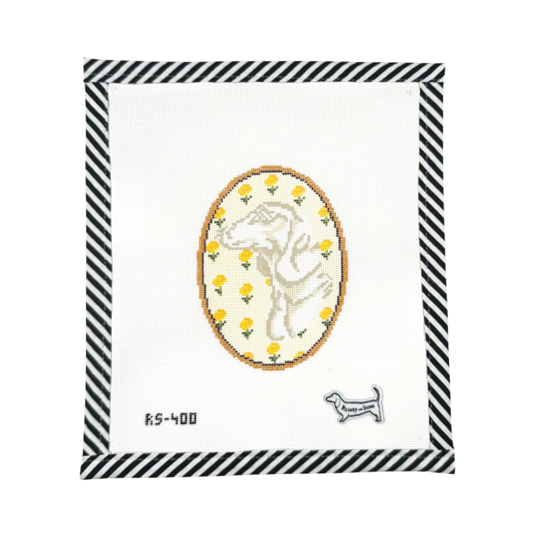 The Dachshund Flower Cameo