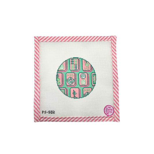 Mahjong Tiles-Round-Pink