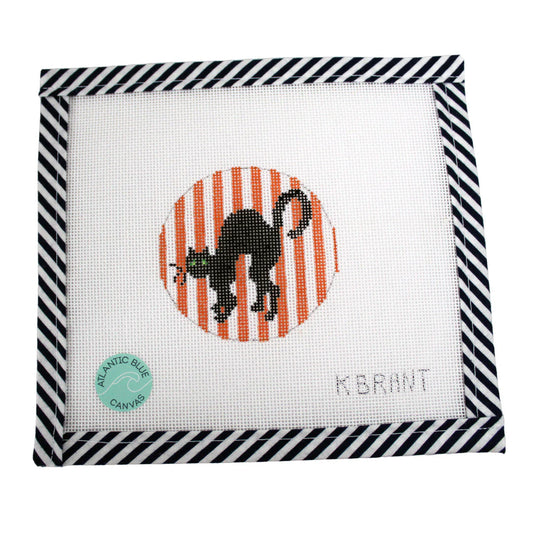 Spooky Cat Striped Round
