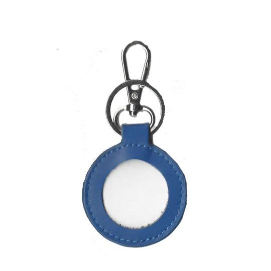Leather Self-Finishing Round Key Fob