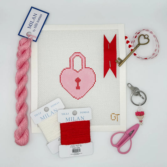 Heart Lock Beginner Needlepoint Kit