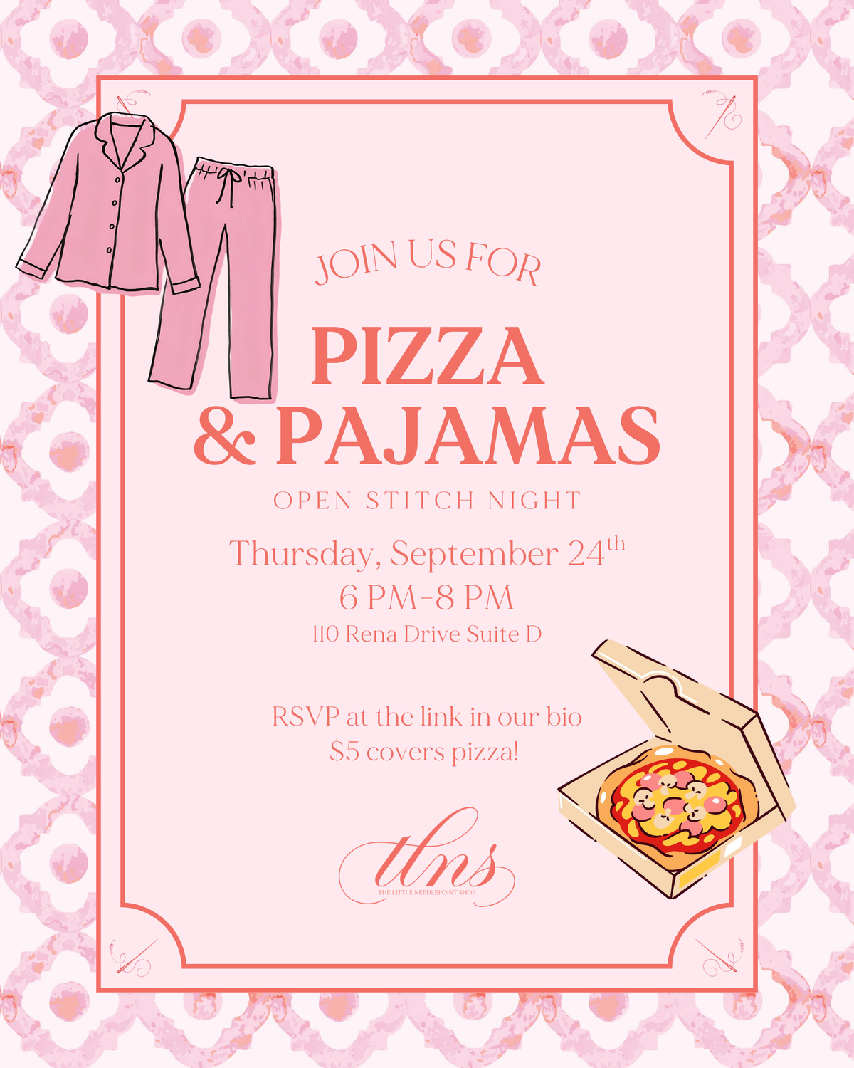 Pizza & Pajamas Open Stitch Night - September 24