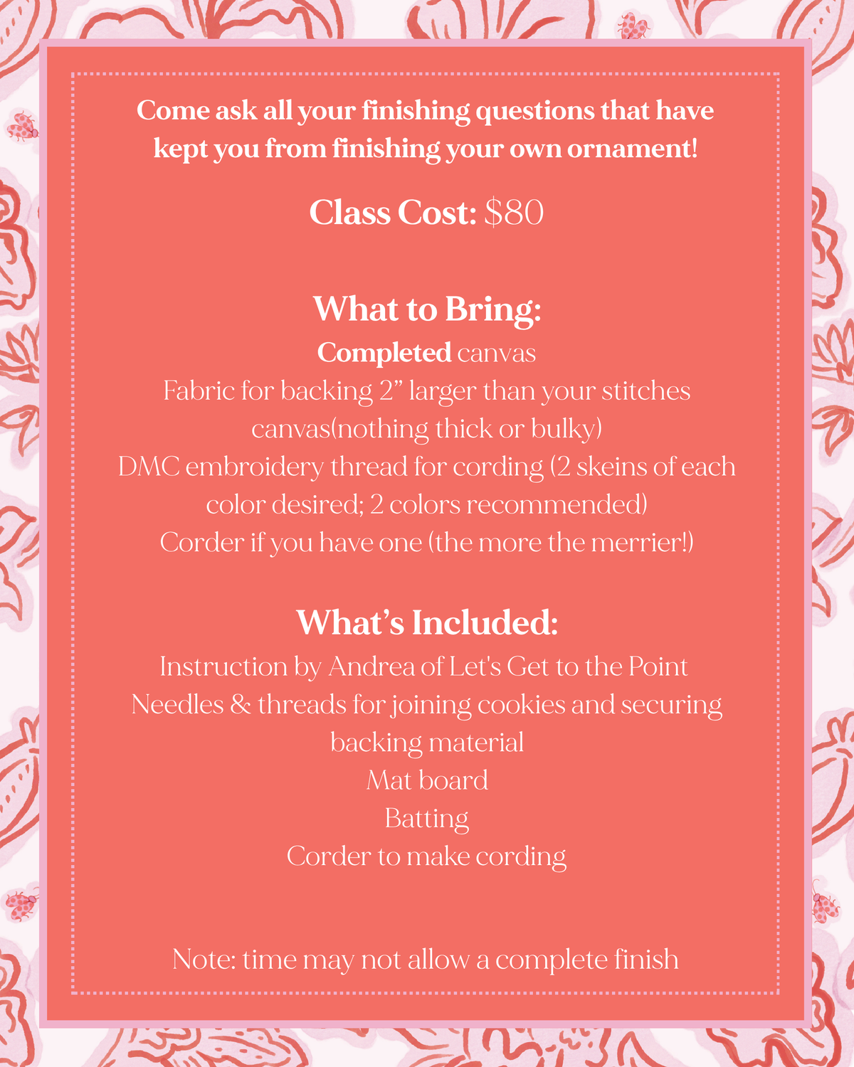 Open Finishing Class - October 17