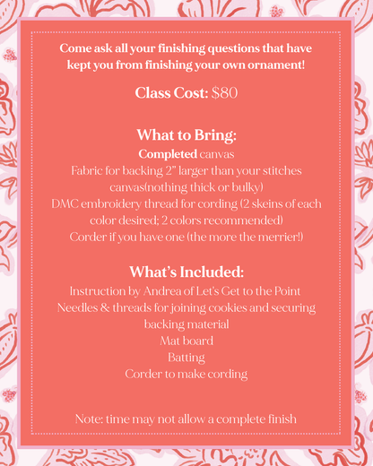 Open Finishing Class - October 17