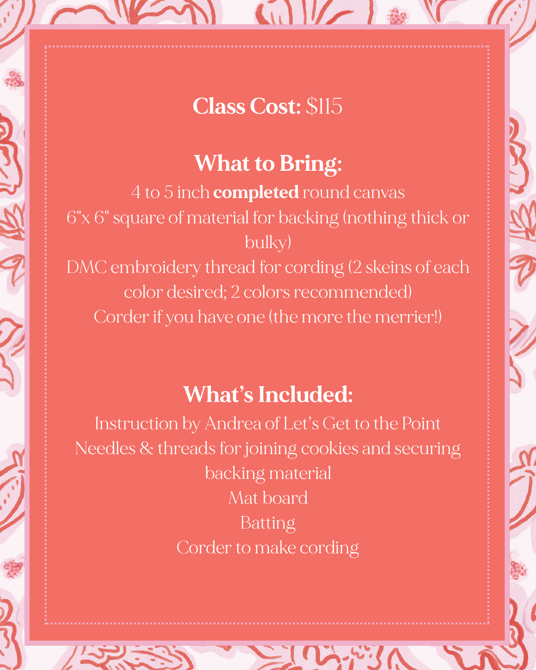 Round Finishing Class - October 25