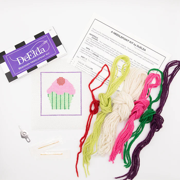 DeElda Beginner Needlepoint Kit-Cupcake