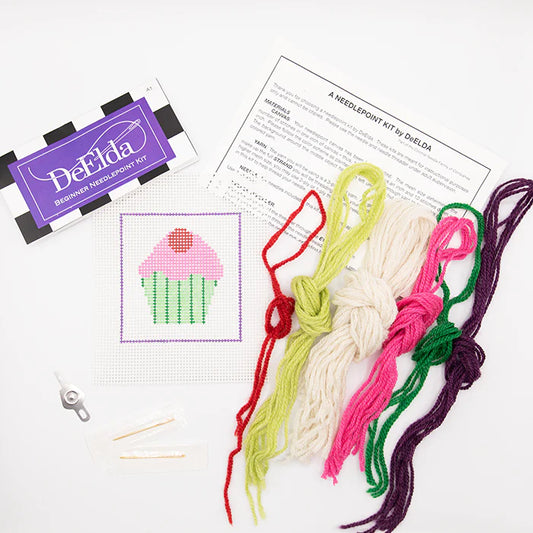 DeElda Beginner Needlepoint Kit-Cupcake