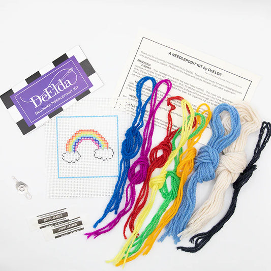 DeElda Beginner Needlepoint Kit-Rainbow