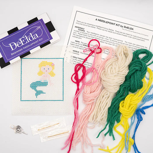 DeElda Beginner Needlepoint Kit-Mermaid