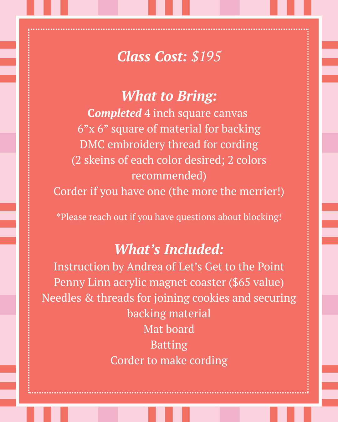 Square Coaster Finishing Class - May 30