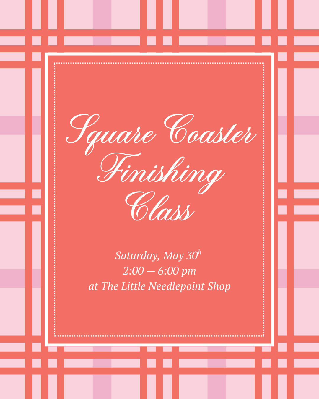 Square Coaster Finishing Class - May 30