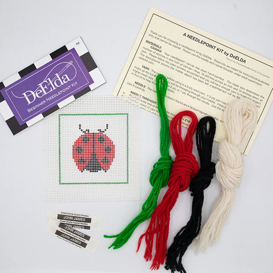 DeElda Beginner Needlepoint Kit-Ladybug