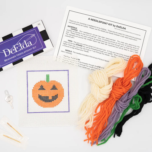 DeElda Beginner Needlepoint Kit-Pumpkin