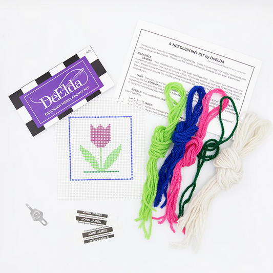 DeElda Beginner Needlepoint Kit-Tulip