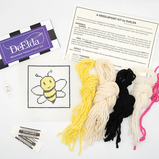 DeElda Beginner Needlepoint Kit-Bumble Bee