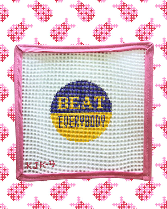 Beat Everybody Pin-Purple & Gold