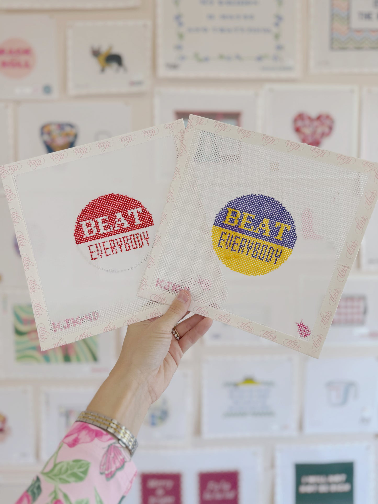 Beat Everybody Pin-Red & White