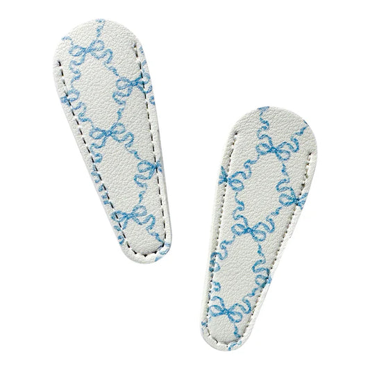 Leather Scissor Case-Blue Hannah Bow