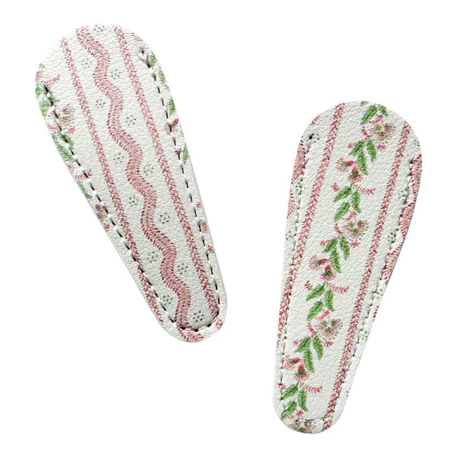 Leather Scissor Case-Emma Stripe Pink
