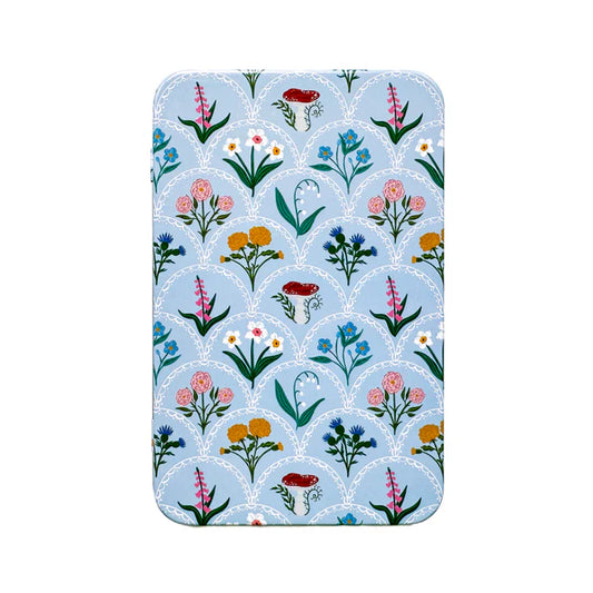 Printed Tin Box with Magnet-Scallops & Florals