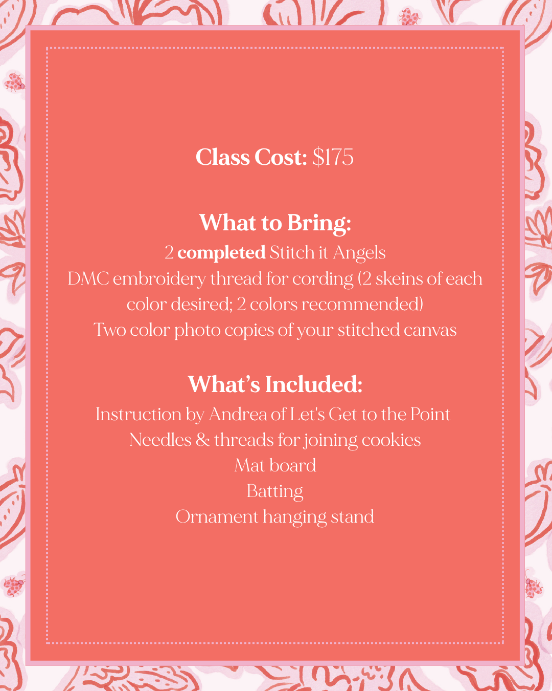 Double Sided Stitch-It Angel Finishing Class - September 6