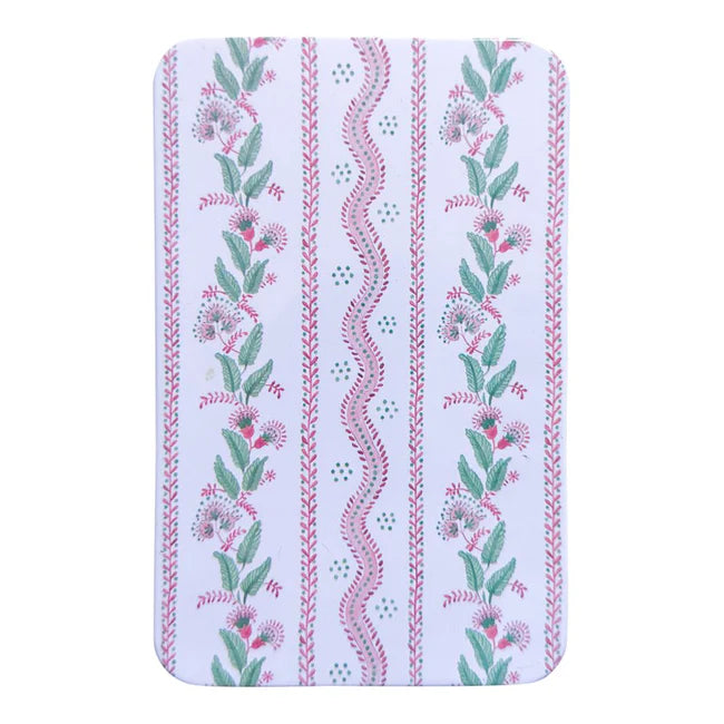 Printed Tin Box with Magnet-Pink Emma Stripe