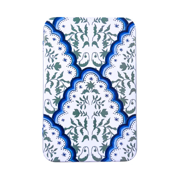 Printed Tin Box with Magnet-Blue Scallop