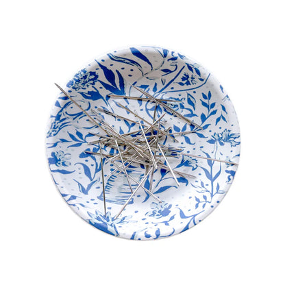 Blue Needlepoint Print Magnetic Ort Bowl