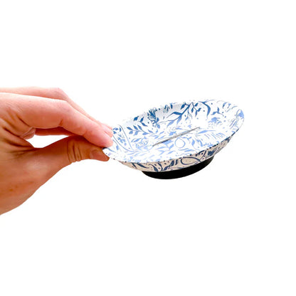 Blue Needlepoint Print Magnetic Ort Bowl