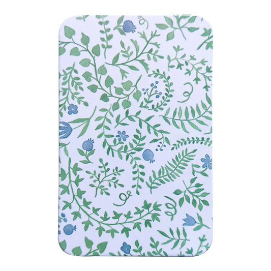 Printed Tin Box with Magnet-Green Paisley