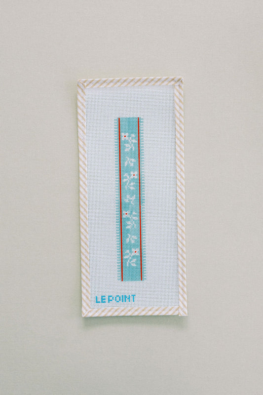 French Ribbon Keychain-Teal