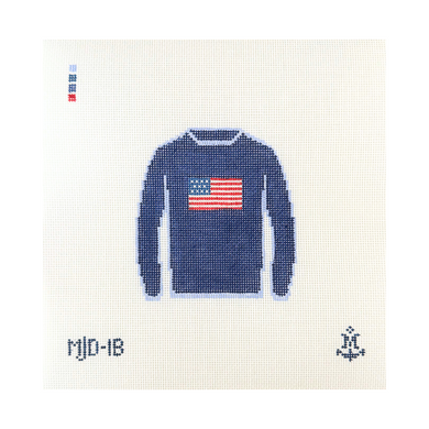 American Flag Sweater-Navy