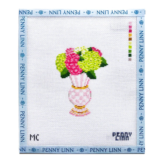 Mackenzie Childs Rosy Check Floral Vase