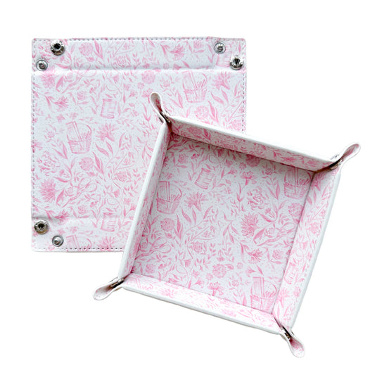 Needlepoint Print Valet Tray-Pink