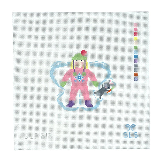 Snow Angel Girl with Bunny