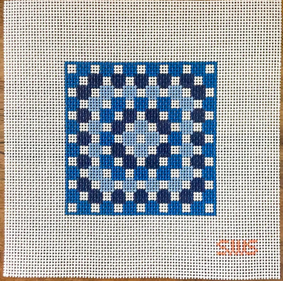 Navy Crochet Square Coaster