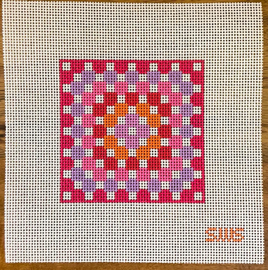 Pink/Purple Crochet Square Coaster