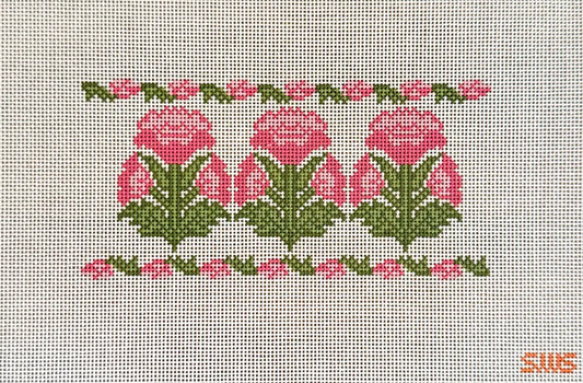 Pink Block Print Flowers Insert